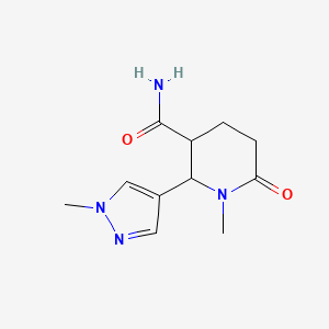molecular formula C11H16N4O2 B2631810 1-甲基-2-(1-甲基-1H-吡唑-4-基)-6-氧代哌啶-3-甲酰胺 CAS No. 1315366-28-9