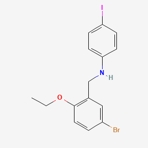 molecular formula C15H15BrINO B2631813 N-[(5-bromo-2-ethoxyphenyl)methyl]-4-iodoaniline CAS No. 477887-04-0