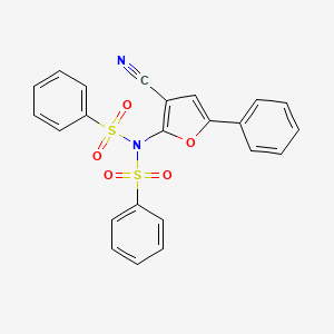 molecular formula C23H16N2O5S2 B2631815 N-(benzenesulfonyl)-N-(3-cyano-5-phenylfuran-2-yl)benzenesulfonamide CAS No. 478045-63-5