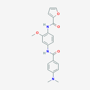 molecular formula C21H21N3O4 B263184 N~2~-(4-{[4-(dimethylamino)benzoyl]amino}-2-methoxyphenyl)-2-furamide 