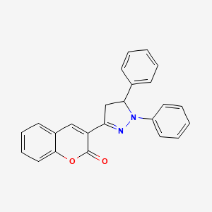 molecular formula C24H18N2O2 B2631841 3-(1,5-diphenyl-4,5-dihydro-1H-pyrazol-3-yl)-2H-chromen-2-one CAS No. 91527-74-1