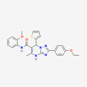 molecular formula C26H25N5O3S B2631844 2-(4-ethoxyphenyl)-N-(2-methoxyphenyl)-5-methyl-7-(thiophen-2-yl)-4,7-dihydro-[1,2,4]triazolo[1,5-a]pyrimidine-6-carboxamide CAS No. 539832-79-6