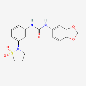 molecular formula C17H17N3O5S B2631858 1-(Benzo[d][1,3]dioxol-5-yl)-3-(3-(1,1-dioxidoisothiazolidin-2-yl)phenyl)urea CAS No. 1203219-72-0