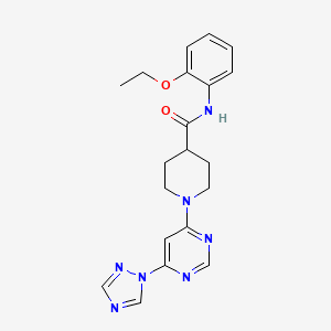 molecular formula C20H23N7O2 B2631860 1-(6-(1H-1,2,4-triazol-1-yl)pyrimidin-4-yl)-N-(2-ethoxyphenyl)piperidine-4-carboxamide CAS No. 1797160-64-5