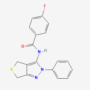 4-fluoro-N-(2-phenyl-4,6-dihydro-2H-thieno[3,4-c]pyrazol-3-yl)benzamide