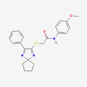 N-(4-METHOXYPHENYL)-2-({3-PHENYL-1,4-DIAZASPIRO[4.4]NONA-1,3-DIEN-2-YL}SULFANYL)ACETAMIDE