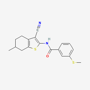 molecular formula C18H18N2OS2 B2631874 N-(3-cyano-6-methyl-4,5,6,7-tetrahydrobenzo[b]thiophen-2-yl)-3-(methylthio)benzamide CAS No. 896358-28-4