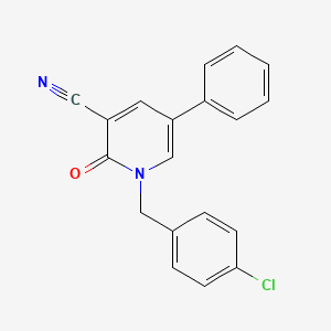 molecular formula C19H13ClN2O B2631875 1-(4-氯苄基)-2-氧代-5-苯基-1,2-二氢-3-吡啶甲腈 CAS No. 866038-58-6