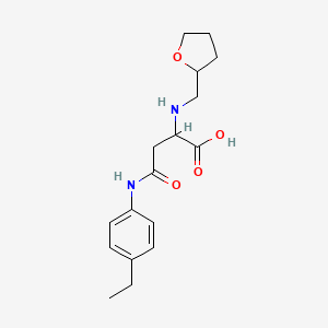 molecular formula C17H24N2O4 B2631877 4-(4-Ethylanilino)-4-oxo-2-(oxolan-2-ylmethylamino)butanoic acid CAS No. 1026781-77-0