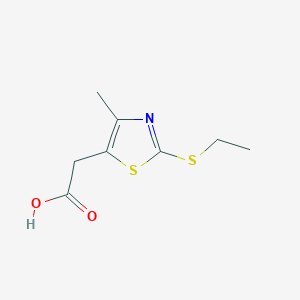 molecular formula C8H11NO2S2 B2631878 2-(2-(乙硫基)-4-甲基噻唑-5-基)乙酸 CAS No. 105523-29-3