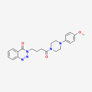 molecular formula C22H25N5O3 B2631884 3-{4-[4-(4-methoxyphenyl)piperazino]-4-oxobutyl}-1,2,3-benzotriazin-4(3H)-one CAS No. 440331-40-8