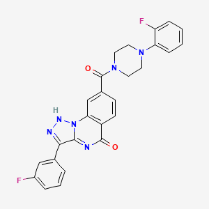 3-(3-fluorophenyl)-8-(4-(2-fluorophenyl)piperazine-1-carbonyl)-[1,2,3]triazolo[1,5-a]quinazolin-5(4H)-one