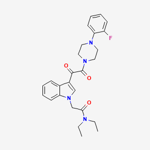 molecular formula C26H29FN4O3 B2631886 N,N-diethyl-2-(3-(2-(4-(2-fluorophenyl)piperazin-1-yl)-2-oxoacetyl)-1H-indol-1-yl)acetamide CAS No. 872843-69-1