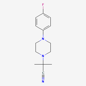molecular formula C14H18FN3 B2631891 2-[4-(4-Fluorophenyl)piperazin-1-yl]-2-methylpropanenitrile CAS No. 338754-05-5