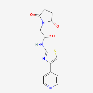molecular formula C14H12N4O3S B2631901 2-(2,5-dioxopyrrolidin-1-yl)-N-(4-(pyridin-4-yl)thiazol-2-yl)acetamide CAS No. 441289-96-9