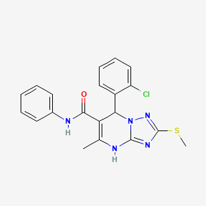 molecular formula C20H18ClN5OS B2631903 7-(2-chlorophenyl)-5-methyl-2-(methylthio)-N-phenyl-4,7-dihydro-[1,2,4]triazolo[1,5-a]pyrimidine-6-carboxamide CAS No. 901242-68-0