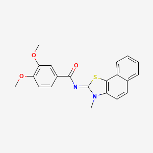 molecular formula C21H18N2O3S B2631909 (E)-3,4-dimethoxy-N-(3-methylnaphtho[2,1-d]thiazol-2(3H)-ylidene)benzamide CAS No. 441290-86-4