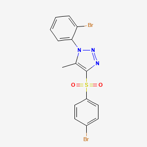 molecular formula C15H11Br2N3O2S B2631918 1-(2-bromophenyl)-4-((4-bromophenyl)sulfonyl)-5-methyl-1H-1,2,3-triazole CAS No. 1097884-99-5