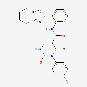 3-(4-fluorophenyl)-2,4-dioxo-N-(2-(5,6,7,8-tetrahydroimidazo[1,2-a]pyridin-2-yl)phenyl)-1,2,3,4-tetrahydropyrimidine-5-carboxamide