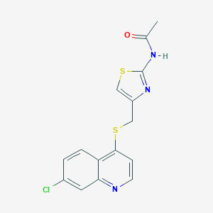 molecular formula C15H12ClN3OS2 B263194 N-(4-{[(7-chloroquinolin-4-yl)sulfanyl]methyl}-1,3-thiazol-2-yl)acetamide 
