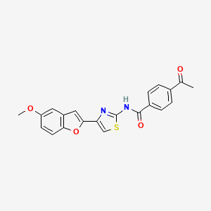 4-acetyl-N-(4-(5-methoxybenzofuran-2-yl)thiazol-2-yl)benzamide