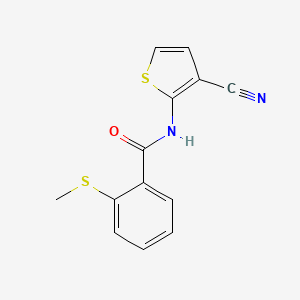 molecular formula C13H10N2OS2 B2631961 N-(3-cyanothiophen-2-yl)-2-methylsulfanylbenzamide CAS No. 896351-23-8