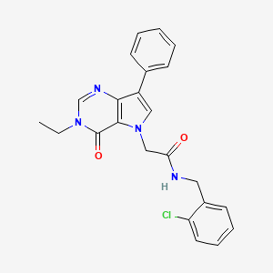 molecular formula C23H21ClN4O2 B2631962 N-(2-chlorobenzyl)-2-(3-ethyl-4-oxo-7-phenyl-3,4-dihydro-5H-pyrrolo[3,2-d]pyrimidin-5-yl)acetamide CAS No. 1251581-05-1