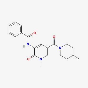 molecular formula C20H23N3O3 B2631966 N-(1-methyl-5-(4-methylpiperidine-1-carbonyl)-2-oxo-1,2-dihydropyridin-3-yl)benzamide CAS No. 1105209-66-2