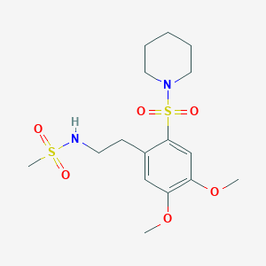 molecular formula C16H26N2O6S2 B263197 N-{2-[4,5-dimethoxy-2-(piperidin-1-ylsulfonyl)phenyl]ethyl}methanesulfonamide 