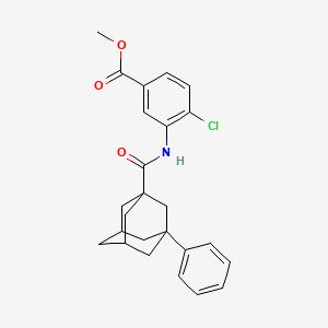 molecular formula C25H26ClNO3 B2631981 4-氯-3-[(3-苯基金刚烷基)羰基氨基]苯甲酸甲酯 CAS No. 714260-88-5