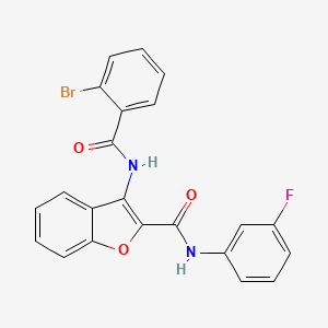 molecular formula C22H14BrFN2O3 B2631982 3-(2-bromobenzamido)-N-(3-fluorophenyl)benzofuran-2-carboxamide CAS No. 862977-69-3