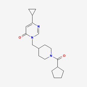 3-[(1-Cyclopentanecarbonylpiperidin-4-yl)methyl]-6-cyclopropyl-3,4-dihydropyrimidin-4-one