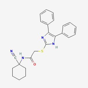 molecular formula C24H24N4OS B2631995 N-(1-cyanocyclohexyl)-2-[(4,5-diphenyl-1H-imidazol-2-yl)sulfanyl]acetamide CAS No. 874604-04-3