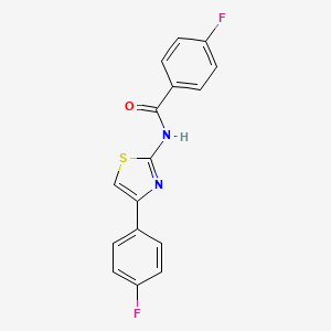molecular formula C16H10F2N2OS B2632003 4-fluoro-N-[4-(4-fluorophenyl)-1,3-thiazol-2-yl]benzamide CAS No. 123084-37-7