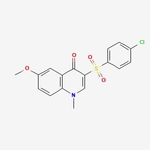 molecular formula C17H14ClNO4S B2632004 3-((4-chlorophenyl)sulfonyl)-6-methoxy-1-methylquinolin-4(1H)-one CAS No. 899214-75-6