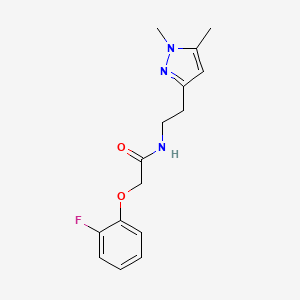 molecular formula C15H18FN3O2 B2632011 N-(2-(1,5-dimethyl-1H-pyrazol-3-yl)ethyl)-2-(2-fluorophenoxy)acetamide CAS No. 2034362-70-2