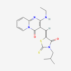 molecular formula C18H20N4O2S2 B2632021 (Z)-5-((2-(乙氨基)-4-氧代-4H-吡啶并[1,2-a]嘧啶-3-基)亚甲基)-3-异丁基-2-硫代噻唑烷-4-酮 CAS No. 442552-58-1