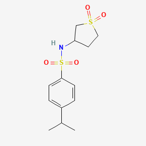 molecular formula C13H19NO4S2 B2632022 N-(1,1-二氧代-1lambda6-硫代环己烷-3-基)-4-(丙-2-基)苯-1-磺酰胺 CAS No. 874788-20-2