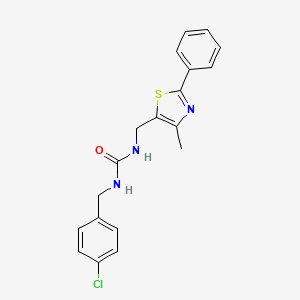 molecular formula C19H18ClN3OS B2632023 1-(4-Chlorobenzyl)-3-((4-methyl-2-phenylthiazol-5-yl)methyl)urea CAS No. 1396859-82-7