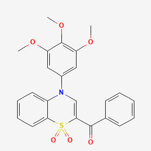 molecular formula C24H21NO6S B2632027 [1,1-dioxido-4-(3,4,5-trimethoxyphenyl)-4H-1,4-benzothiazin-2-yl](phenyl)methanone CAS No. 1114850-38-2