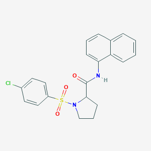 molecular formula C21H19ClN2O3S B263203 1-[(4-chlorophenyl)sulfonyl]-N-1-naphthylprolinamide 