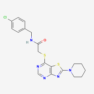 N-(4-chlorobenzyl)-2-((2-(piperidin-1-yl)thiazolo[4,5-d]pyrimidin-7-yl)thio)acetamide