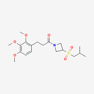 molecular formula C19H29NO6S B2632036 1-(3-(异丁基磺酰基)氮杂环丁-1-基)-3-(2,3,4-三甲氧基苯基)丙-1-酮 CAS No. 1798035-17-2