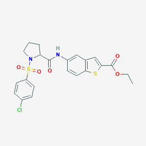 Ethyl 5-({1-[(4-chlorophenyl)sulfonyl]prolyl}amino)-1-benzothiophene-2-carboxylate