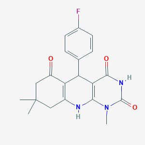5-(4-fluorophenyl)-1,8,8-trimethyl-5,8,9,10-tetrahydropyrimido[4,5-b]quinoline-2,4,6(1H,3H,7H)-trione