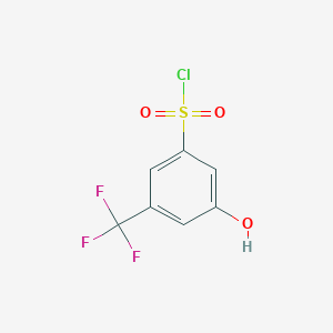 molecular formula C7H4ClF3O3S B2632045 3-羟基-5-(三氟甲基)苯-1-磺酰氯 CAS No. 1146355-31-8