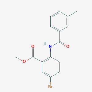 molecular formula C16H14BrNO3 B2632053 Methyl 5-bromo-2-(3-methylbenzamido)benzoate CAS No. 307539-98-6
