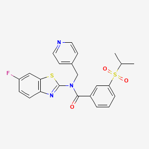 molecular formula C23H20FN3O3S2 B2632057 N-(6-氟苯并[d]噻唑-2-基)-3-(异丙基磺酰基)-N-(吡啶-4-基甲基)苯甲酰胺 CAS No. 923173-54-0