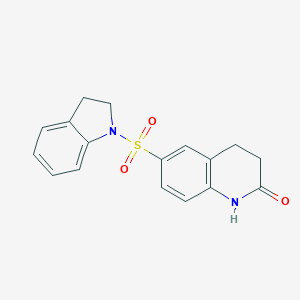 molecular formula C17H16N2O3S B263206 6-(2,3-dihydro-1H-indol-1-ylsulfonyl)-3,4-dihydroquinolin-2(1H)-one 