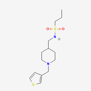 molecular formula C14H24N2O2S2 B2632060 N-((1-(thiophen-3-ylmethyl)piperidin-4-yl)methyl)propane-1-sulfonamide CAS No. 1235234-91-9